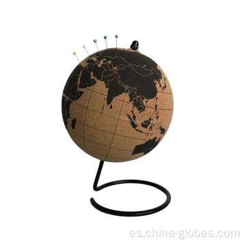 Mapa del mundo de viajeros Globo de corcho con alfileres